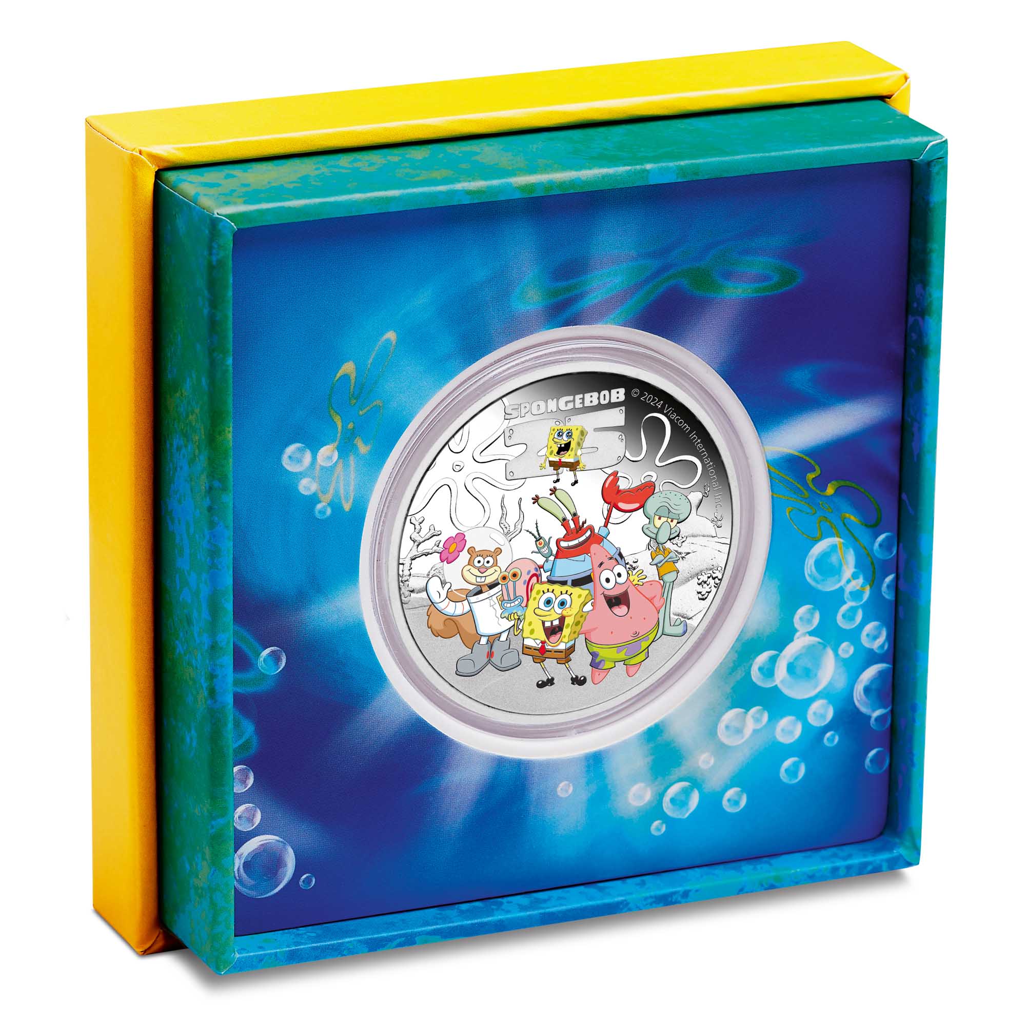 04 SpongeBob and Friends 2024 1oz Silver Proof Coloured Coin In Case HighRes